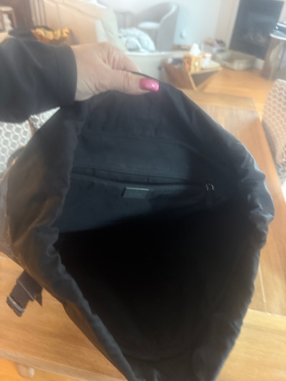 Gucci Black Monogram Drawstring Backpack - Picture 7 of 11